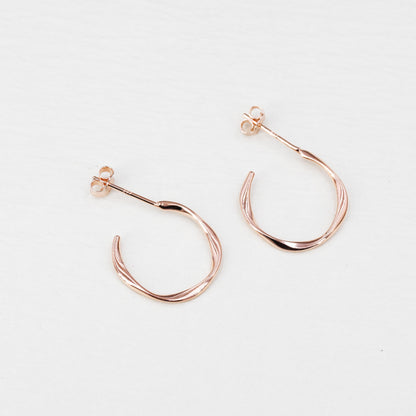 Sterling Silver Mobius Hoop Stud Earrings, Mobius Earrings, Circle Stud Earrings