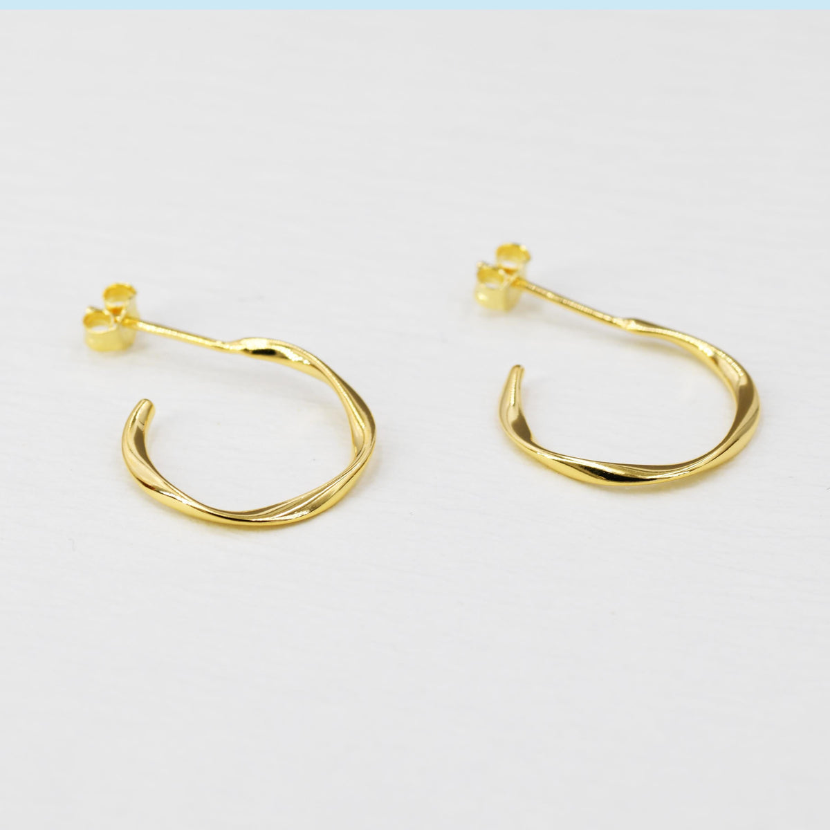 Sterling Silver Mobius Hoop Stud Earrings, Mobius Earrings, Circle Stud Earrings