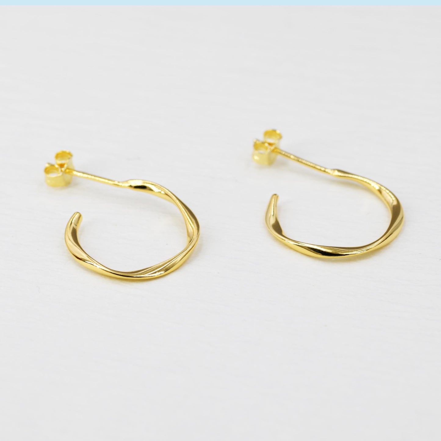 Sterling Silver Mobius Hoop Stud Earrings, Mobius Earrings, Circle Stud Earrings