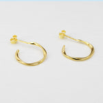 Sterling Silver Mobius Hoop Stud Earrings, Mobius Earrings, Circle Stud Earrings