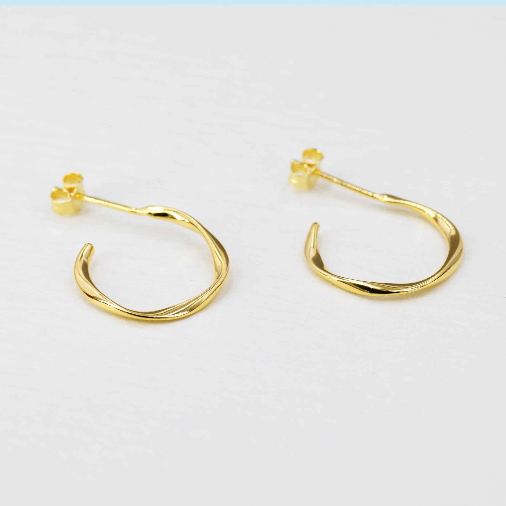 Sterling Silver Mobius Hoop Stud Earrings, Mobius Earrings, Circle Stud Earrings