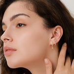 Tiny CZ Starburst Huggie Hoop Earrings in Sterling Silver, Silver or Gold, North Star Earrings, Sunburst Earrings, Celestial