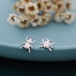 Tiny Mismatched Little Stag Beetle Stud Earrings in Sterling Silver, Silver or Gold, Asymmetric Beetle Earrings, Bugs Earrings, Bugs Stud