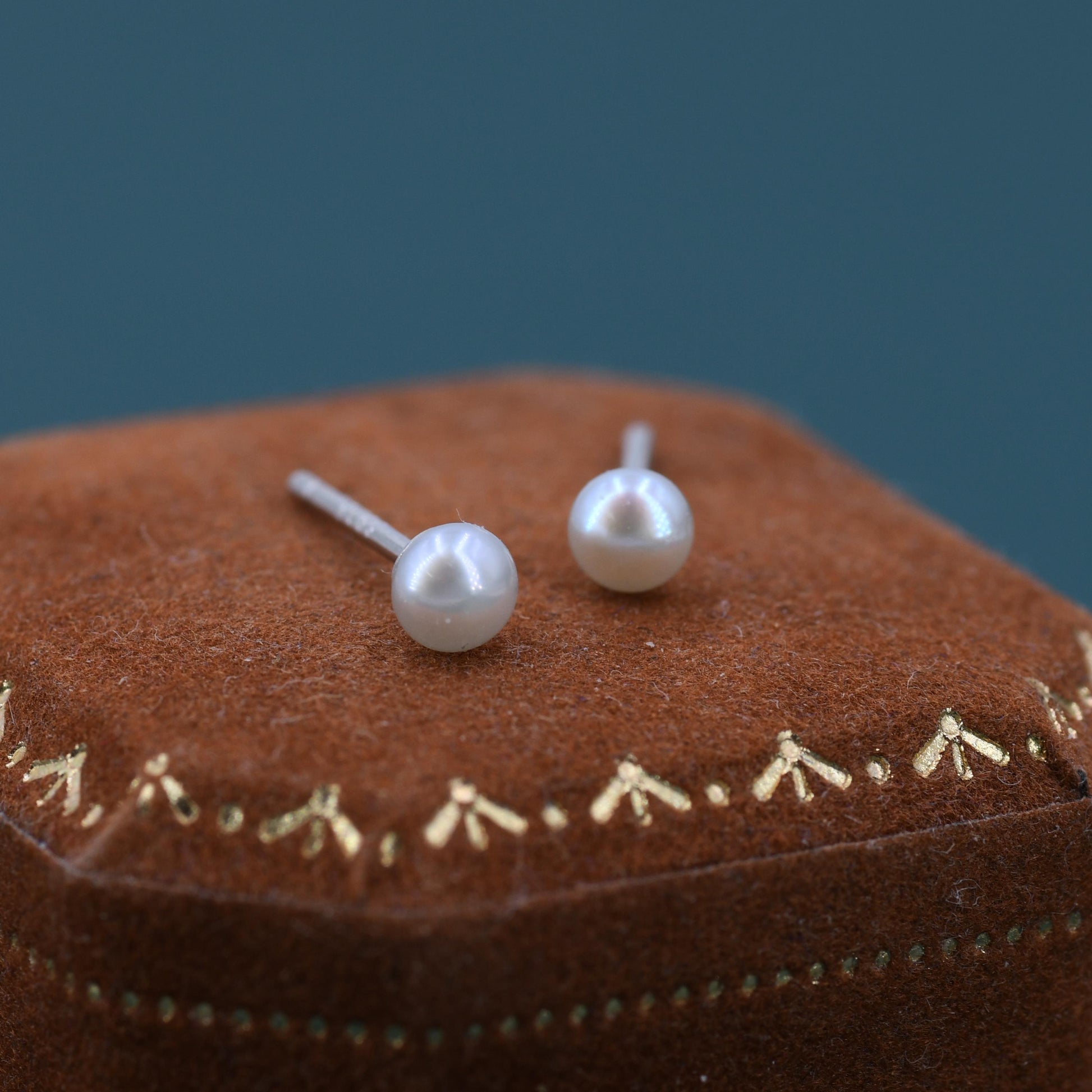 Extra Tiny Genuine Pearl Stud Earrings in Sterling Silver, 3mm Small Pearl Stud, Silver Pearl Earrings,