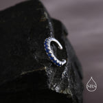 Sapphire Blue CZ Ear Cuff in Sterling Silver, Silver or Gold, Simple Piercing Free Earrings, Minimalist Ear Cuff, Blue CZ Ear Cuff