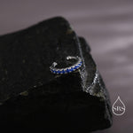 Sapphire Blue CZ Ear Cuff in Sterling Silver, Silver or Gold, Simple Piercing Free Earrings, Minimalist Ear Cuff, Blue CZ Ear Cuff
