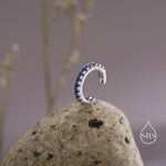 Sapphire Blue CZ Ear Cuff in Sterling Silver, Silver or Gold, Simple Piercing Free Earrings, Minimalist Ear Cuff, Blue CZ Ear Cuff