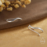 Minimalist Wave Crawler Earrings in Sterling Silver, Silver, Gold or Rose Gold, Minimalist Geometric, Ear Climbers