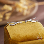 Minimalist Wave Crawler Earrings in Sterling Silver, Silver, Gold or Rose Gold, Minimalist Geometric, Ear Climbers