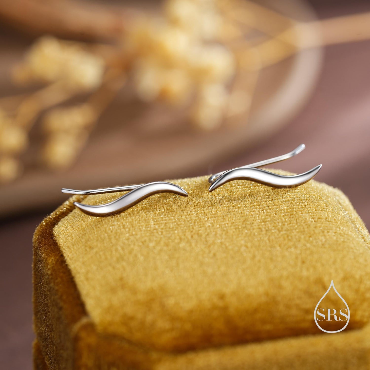 Minimalist Wave Crawler Earrings in Sterling Silver, Silver, Gold or Rose Gold, Minimalist Geometric, Ear Climbers