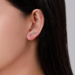 Minimalist Wave Crawler Earrings in Sterling Silver, Silver, Gold or Rose Gold, Minimalist Geometric, Ear Climbers