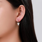 Sterling Silver Highland Cow Huggie Hoops, Finish Available in Silver or Gold or Rose Gold, Highland Cow Earrings, Detachable Hoops