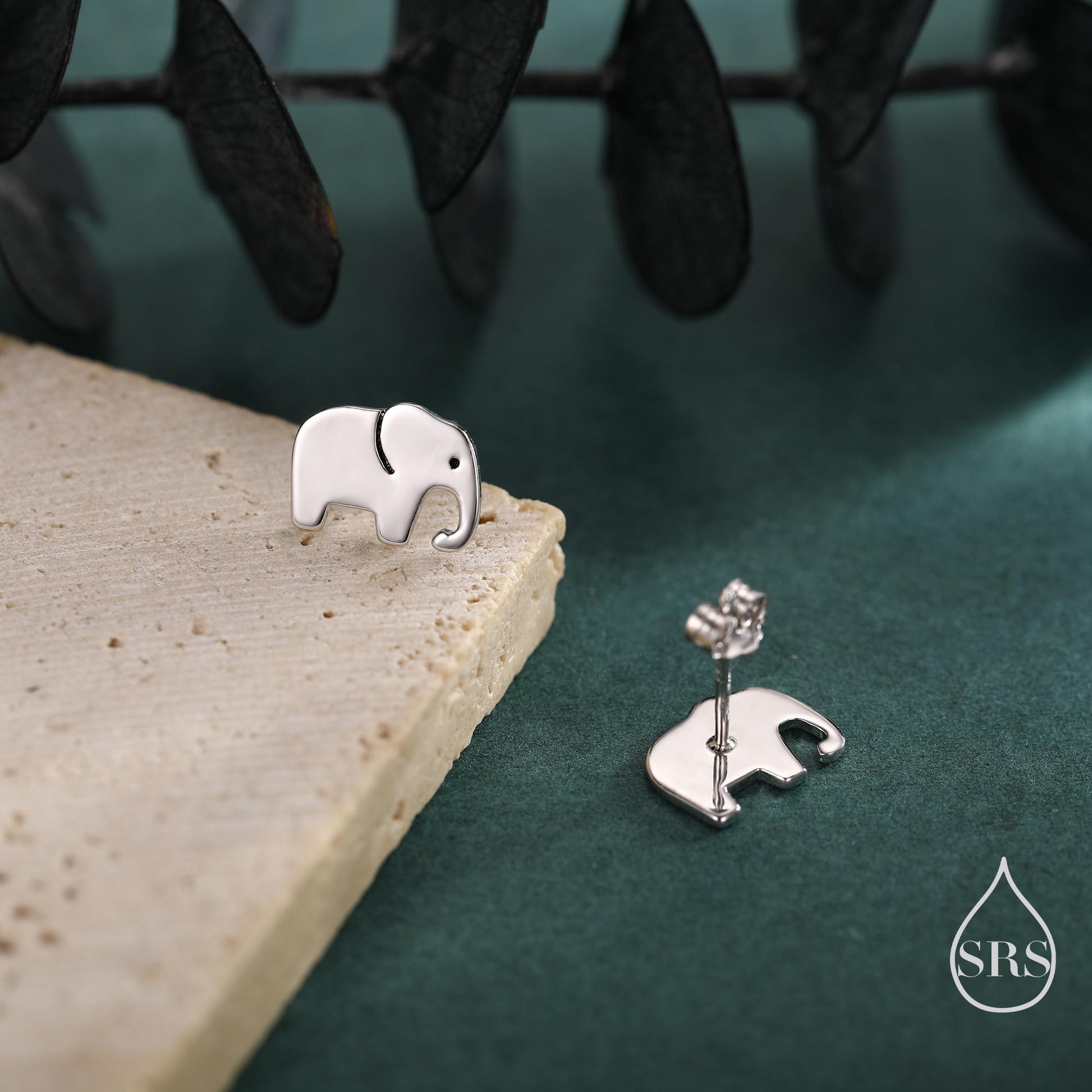 Elephant Stud Earrings in Sterling Silver, Cute Fun Quirky Animal Jewellery, Jewelry Gift for Her, Animal Lover, Safari Nature Inspired