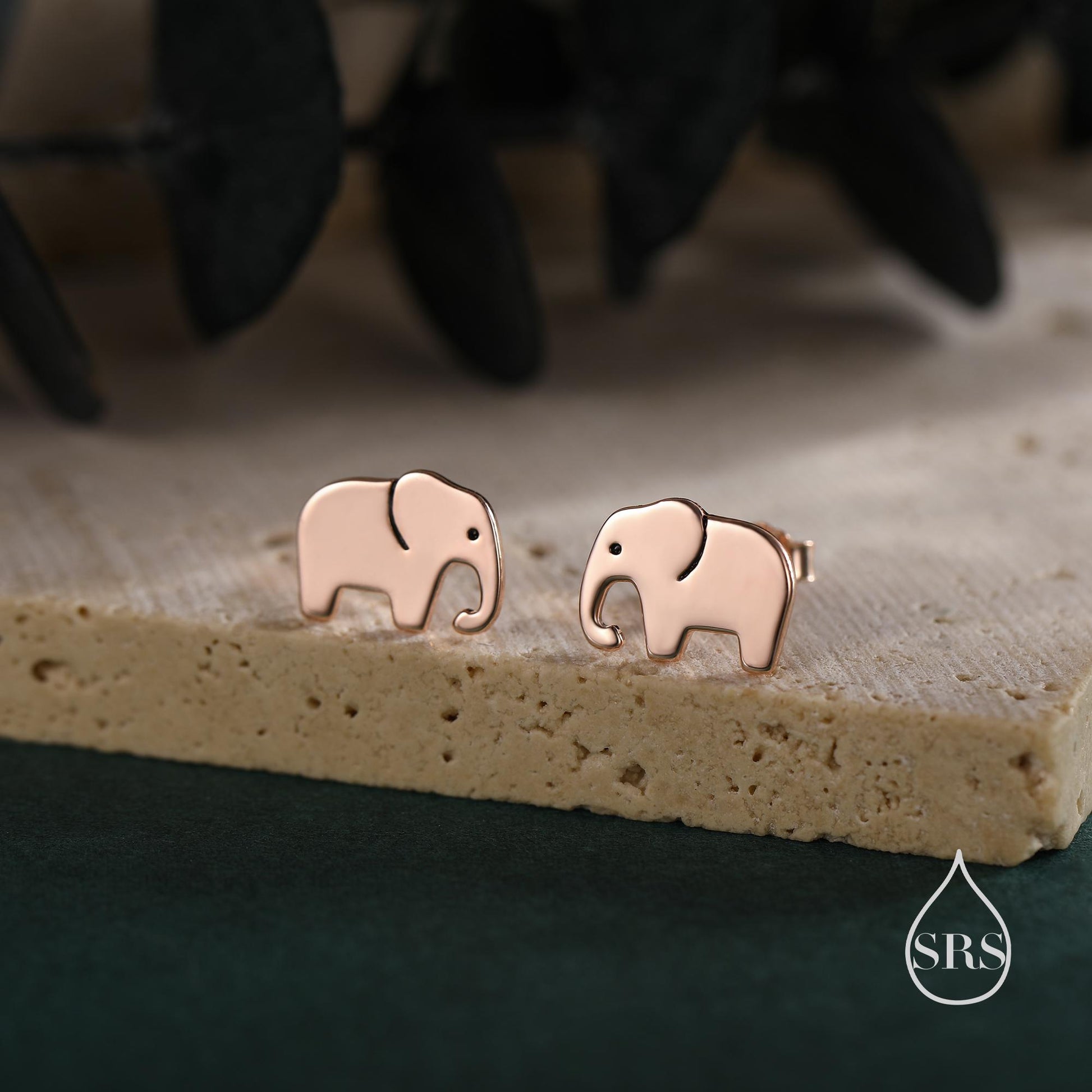 Elephant Stud Earrings in Sterling Silver, Cute Fun Quirky Animal Jewellery, Jewelry Gift for Her, Animal Lover, Safari Nature Inspired