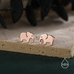 Elephant Stud Earrings in Sterling Silver, Cute Fun Quirky Animal Jewellery, Jewelry Gift for Her, Animal Lover, Safari Nature Inspired