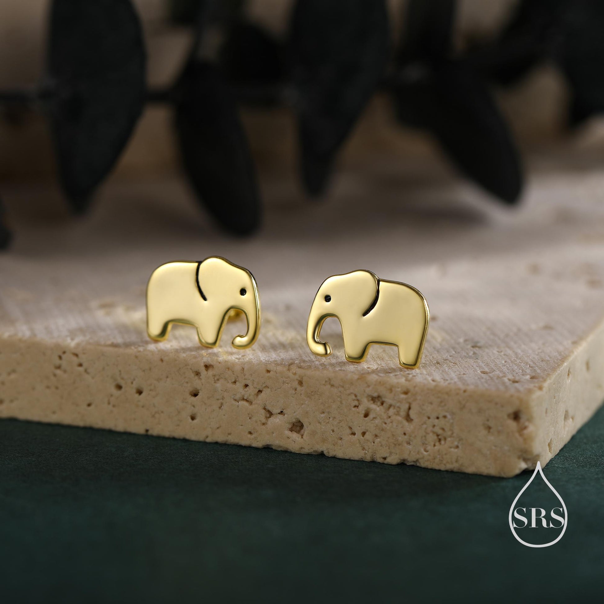 Elephant Stud Earrings in Sterling Silver, Cute Fun Quirky Animal Jewellery, Jewelry Gift for Her, Animal Lover, Safari Nature Inspired