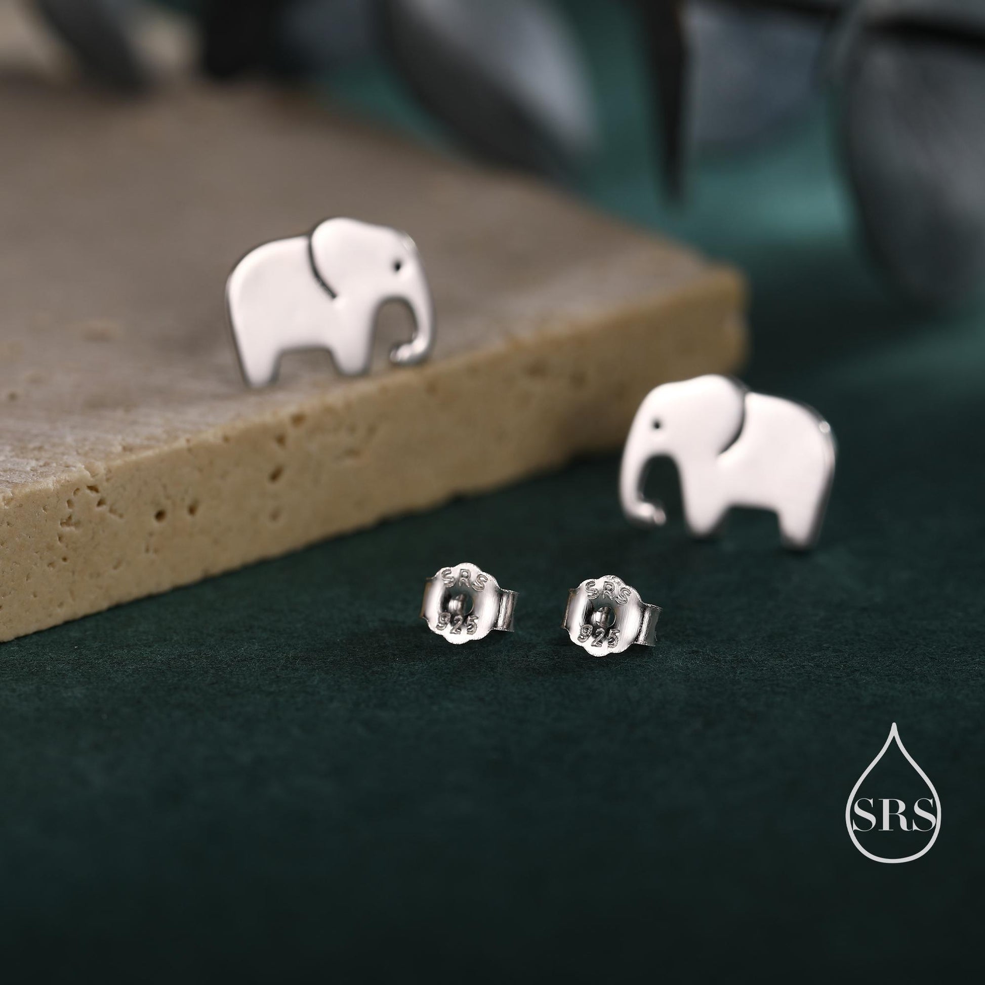 Elephant Stud Earrings in Sterling Silver, Cute Fun Quirky Animal Jewellery, Jewelry Gift for Her, Animal Lover, Safari Nature Inspired
