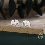 Sterling Silver Elephant 16G Flat Back Earrings