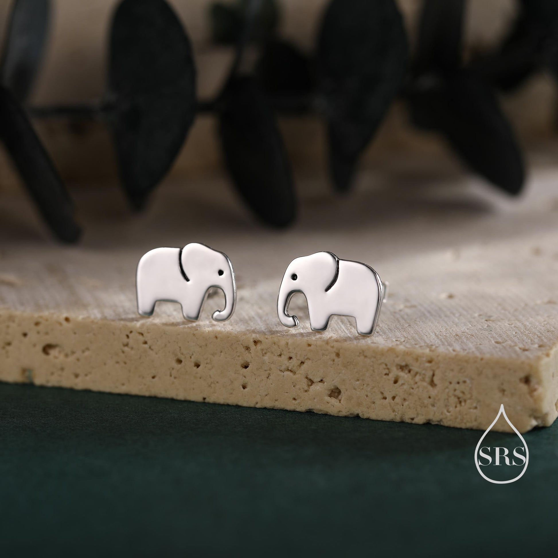 Elephant Stud Earrings in Sterling Silver, Cute Fun Quirky Animal Jewellery, Jewelry Gift for Her, Animal Lover, Safari Nature Inspired