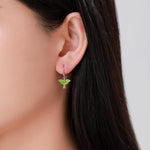 Enamel Luna Moth Hook Earrings