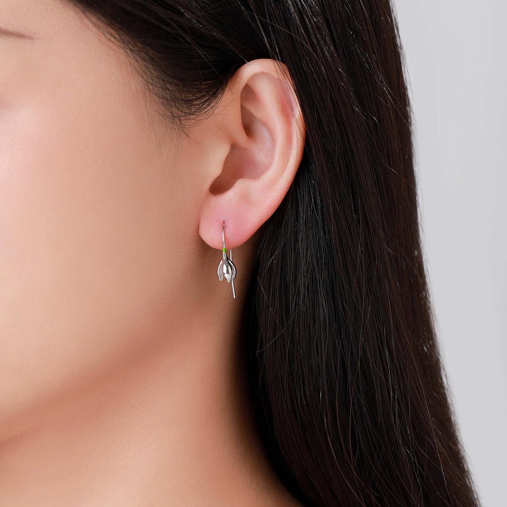 Sterling Silver Snowdrop Flower Drop Earrings