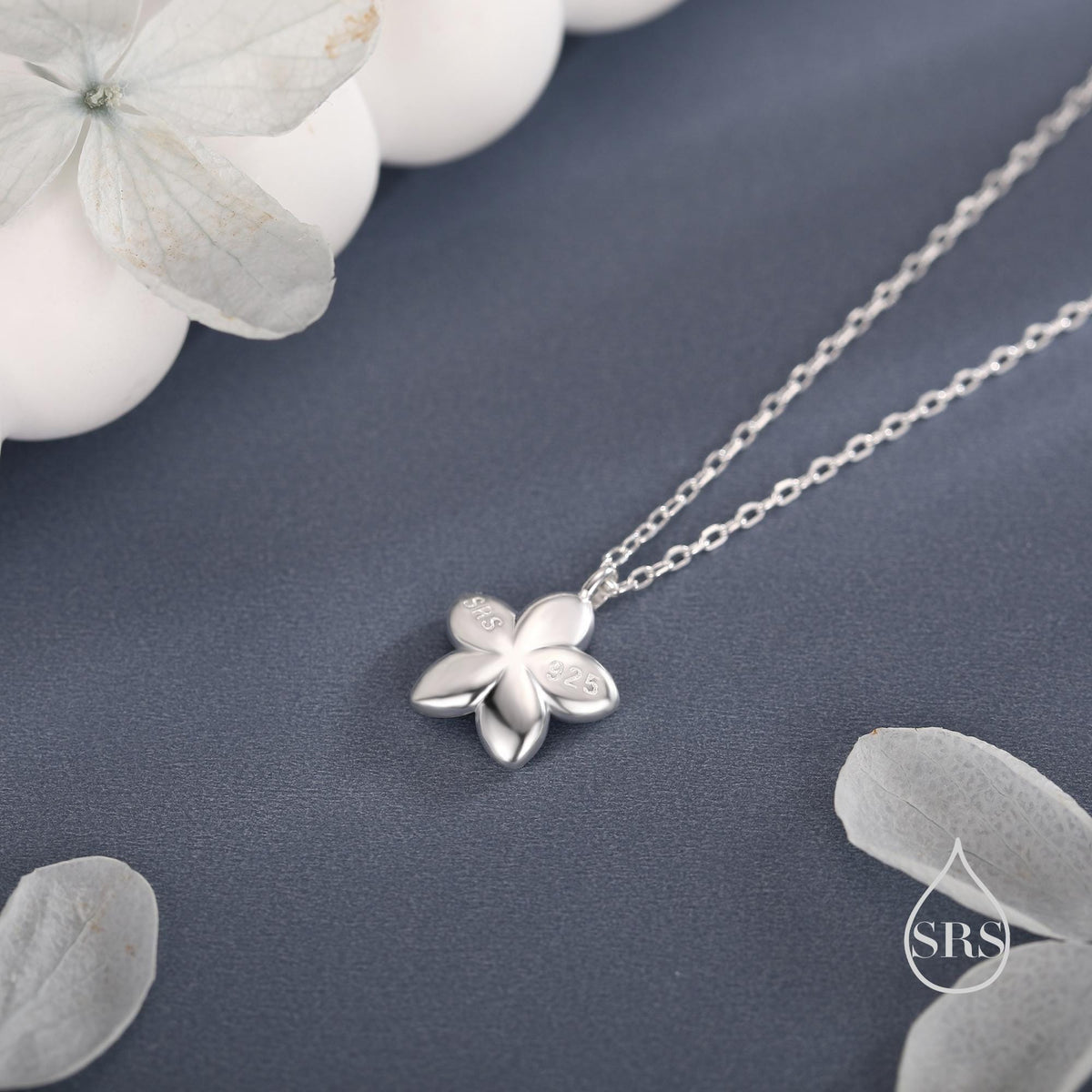 Sterling Silver Tiny Dainty Forget-me-not Flower Pendant Necklace, Flower Necklace, Small Forget-me-not Necklace, Forget me not Jewellery
