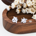 Mismatched Baby Goat and Sheep Stud Earrings in Sterling Silver, Silver or Gold, Asymmetric Baby Sheep Stud Earrings, Farm Earrings