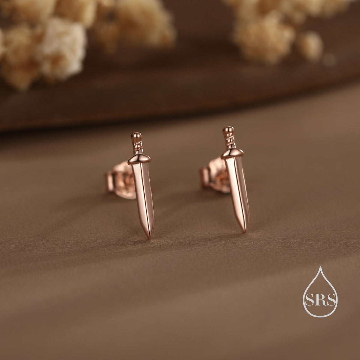 Tiny Dagger Sword Stud Earrings