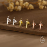 Tiny Dagger Sword Stud Earrings