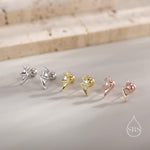 Bat Wing Screw Back/Internally Threaded Flat Back/Stud Earrings in Sterling Silver, Silver, Gold or Rose Gold, Demon/ Devil Wing Earrings