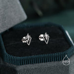 Art Deco Rhombus 16G Flat Back Stud Earrings