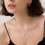 Tiny Sword Pendant Necklace in Sterling Silver, Two Tone Sword Necklace, Tiny Sword Necklace