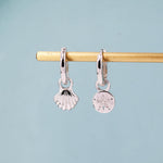 Sterling Silver Mismatched Shell Huggie Hoops, Silver, Gold or Rose Gold, Detachable Cute Asymmetric Shell Hoop Earrings,