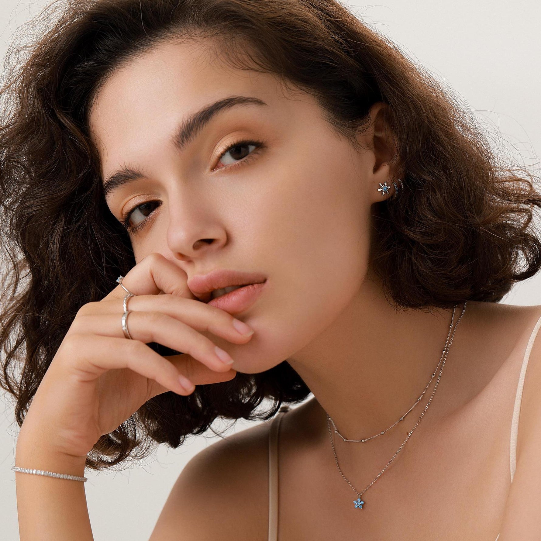 Minimalist Bead Motif Necklace in Sterling Silver, Various Lengths, Silver or Gold or Rose Gold, Bead Choker Necklace