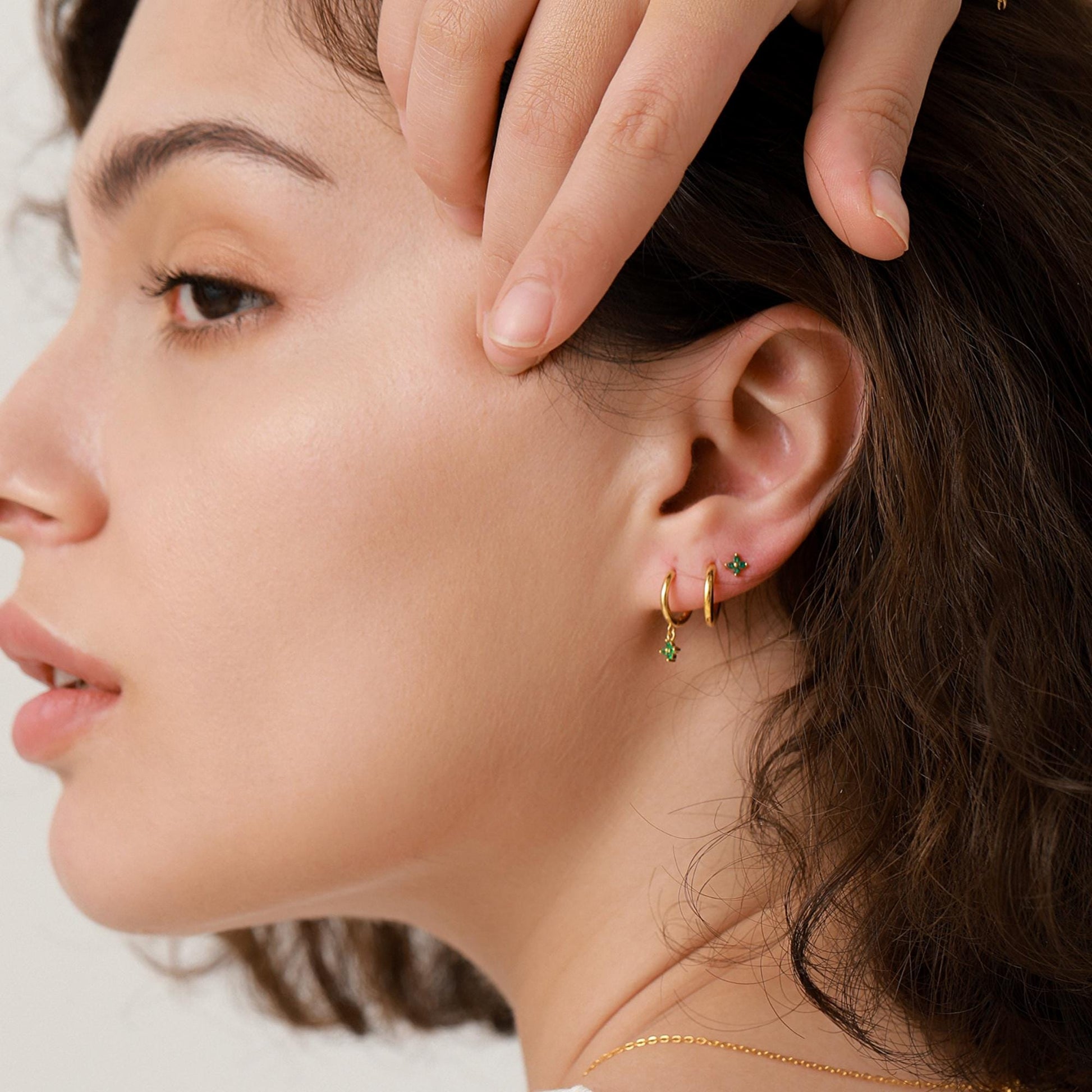 Skinny Huggie Hoops in Sterling Silver, 8mm and 10mm Hoops, Silver or Gold, Simple Hoop Earrings