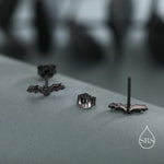 Very Tiny Bat Stud Earrings in Sterling Silver, Silver or Gold or Black, Stacking Earrings, Animal Earrings