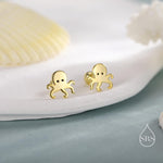 Tiny Octopus Screw Back/Flat Back/Stud Earrings Earrings in Sterling Silver, Silver, Gold or Rose Gold, Animal Earrings, Ocean Earrings