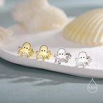 Tiny Octopus Screw Back/Flat Back/Stud Earrings Earrings in Sterling Silver, Silver, Gold or Rose Gold, Animal Earrings, Ocean Earrings