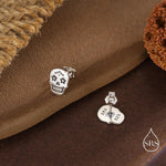 Sugar Skull Stud Earrings in Sterling Silver, Oxidised Silver, Gold or Rose Gold, Sugar Skull Earrings, Day of the Dead Earrings, Halloween