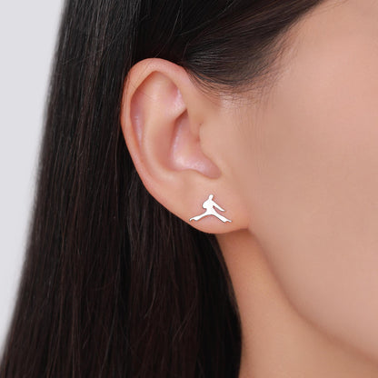 Mismatched Tiny Karate Stud Earrings in Sterling Silver, Silver, Gold or Rose Gold, Asymmetric Kung Fu Earrings, Martial Art Earrings