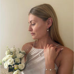 Baroque Pearl with Skinny Hammered Hoop Earrings in Sterling Silver, Detachable Pearl Hoop Earrings, Pearl Huggie Hoops, Keshi Pearls