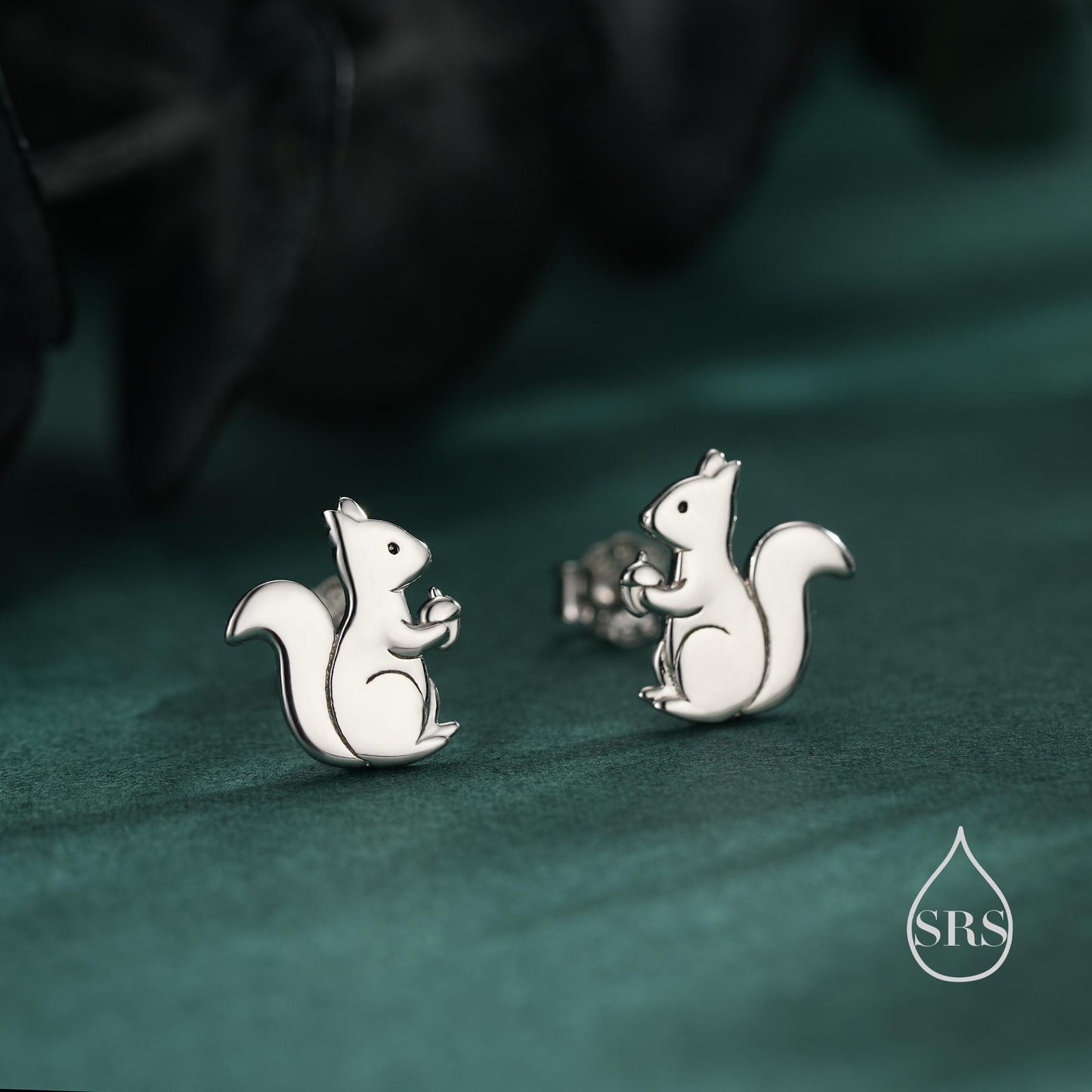 Squirrel Stud Earrings in Sterling Silver, Silver, Gold or Rose Gold, Cute Fun Quirky, Gift for Her, Animal Lover, Nature Inspired