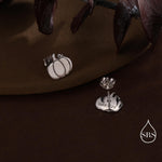 Tiny Pumpkin Stud Earrings in Sterling Silver, Silver, Gold or Rose Gold, Tiny Pumpkin Earrings, Halloween Earrings