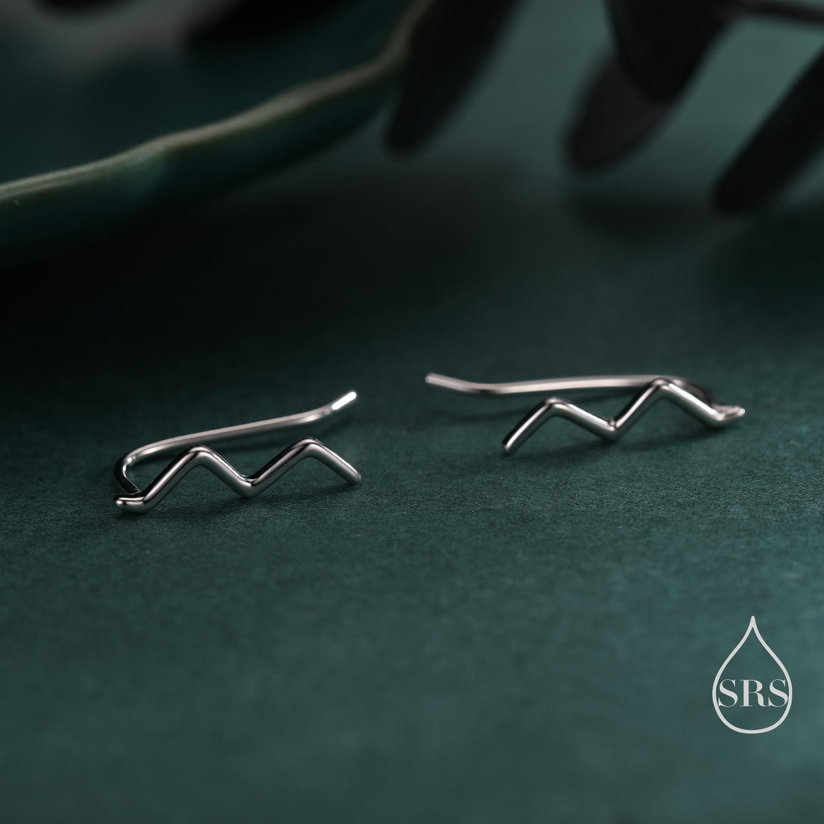Zigzag Wave Crawler Earrings in Sterling Silver, Silver or Gold or Rose Gold, Minimalist Geometric, Ear Climbers