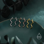 Zigzag Wave Crawler Earrings in Sterling Silver, Silver or Gold or Rose Gold, Minimalist Geometric, Ear Climbers