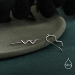 Zigzag Wave Crawler Earrings in Sterling Silver, Silver or Gold or Rose Gold, Minimalist Geometric, Ear Climbers