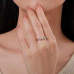 Baguette CZ Cluster Ring in Sterling Silver, Silver or Gold, Organic Shape CZ Ring, US 5 - 8