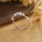 Baguette CZ Cluster Ring in Sterling Silver, Silver or Gold, Organic Shape CZ Ring, US 5 - 8