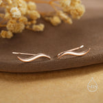 Minimalist Wave Crawler Earrings in Sterling Silver, Silver, Gold or Rose Gold, Minimalist Geometric, Ear Climbers