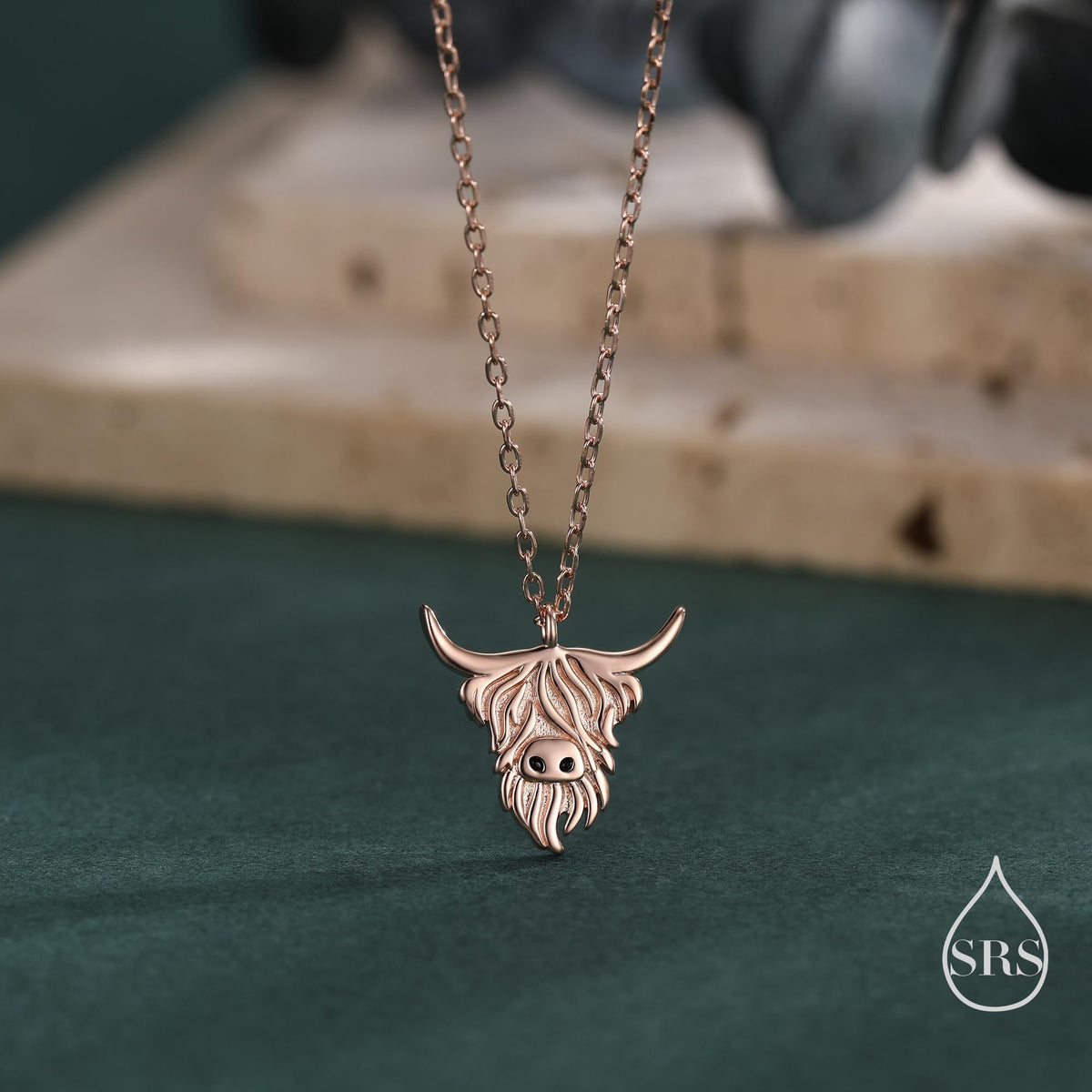 Highland Cow Pendant Necklace in Sterling Silver, Silver, Gold or Rose Gold Finish, Delicate Highland Cow Necklace, Scottish Jewellery